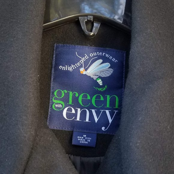 Green with envy Black wool blend peacoat - Picture 8 of 11